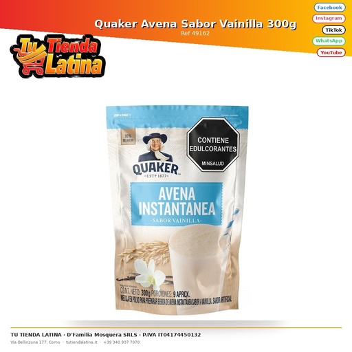 [49162] Quaker Oatmeal Vanilla Flavor 300g