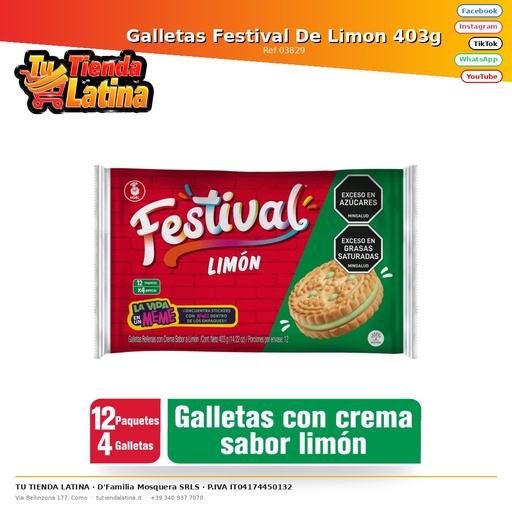 [03829] Lemon Festival Cookies 403g