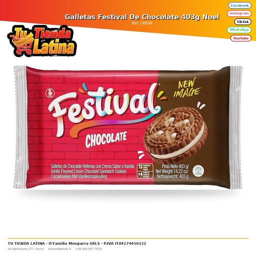 [14894] Chocolate Festival Cookies 403g Noel