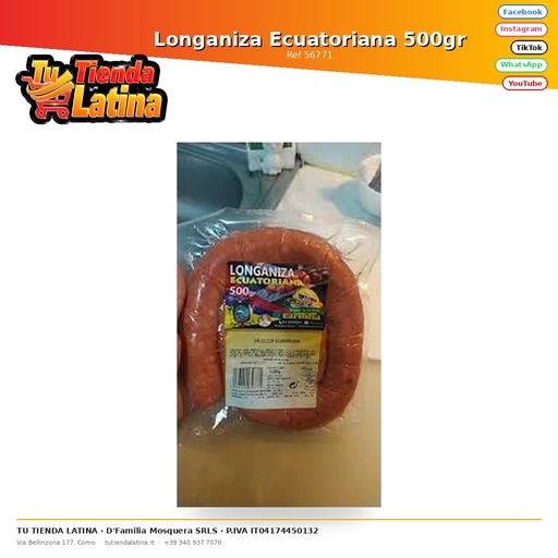 [56771] Longaniza Ecuatoriana 500gr