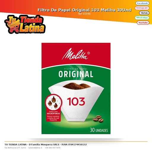 [01946] Original Paper Filter 103 Meliha 30 Units