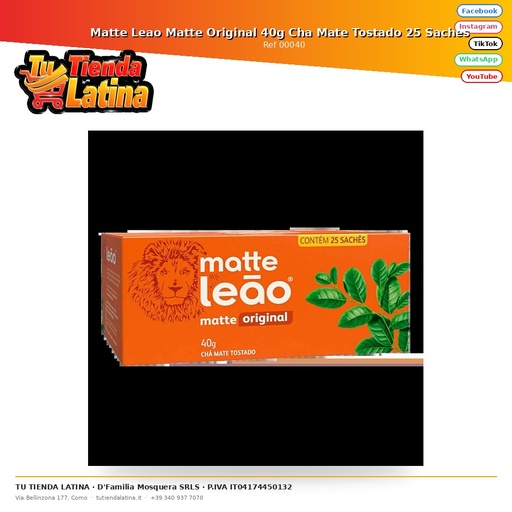 [00040] Matte Leao Matte Original 40g Cha Mate Tostato 25 Saches