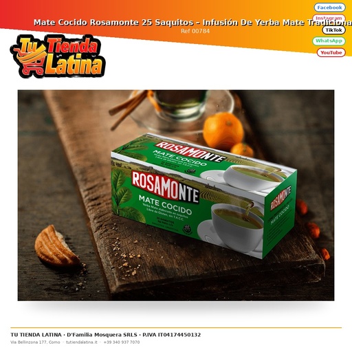 [00784] Rosamonte Cooked Mate 25 Sachets – Traditional Yerba Mate Infusion