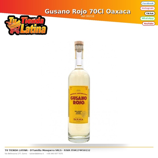 [00218] Gusano Rojo 70Cl Oaxaca Tequila