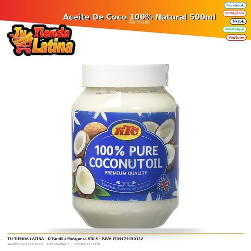 [74288] Aceite De Coco 100% Natural 500ml