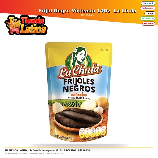 [00525] Fagioli neri capovolti 14Oz La Chula