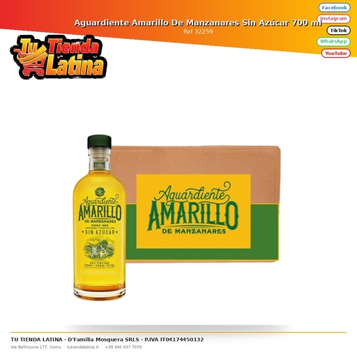 [32259] Aguardiente Amarillo De Manzanares Sin Azúcar 700 ml