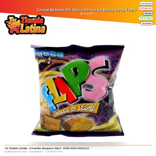 [10359] Cereal Relleno De Dulce De Leche Bolsa 120g FLIPS