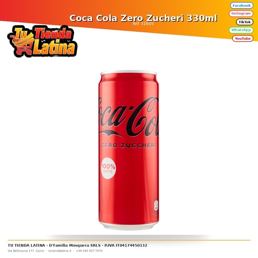[31805] Coca Cola Zero Zucheri 330ml