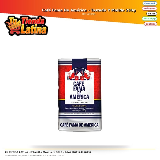[49396] Café Fama De América – Tostado Y Molido 250g