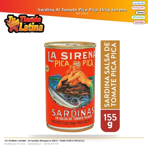 [16152] Sardina al Pomodoro Pica Pica 155g Serena