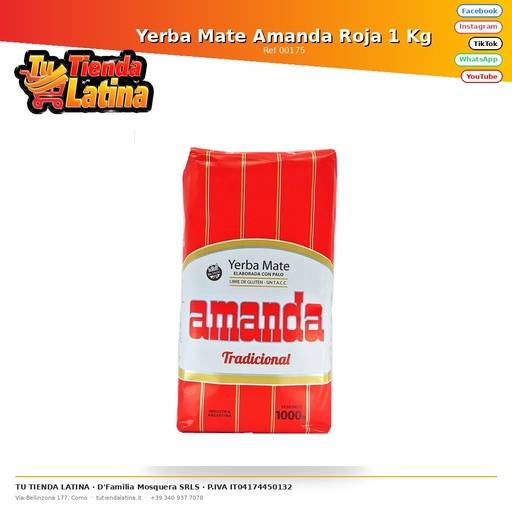 [00175] Yerba Mate Amanda Roja 1 Kg