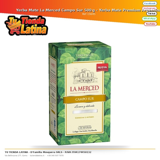 [15645] ​Yerba Mate La Merced Campo Sur 500g – Yerba Mate Premium Argentina