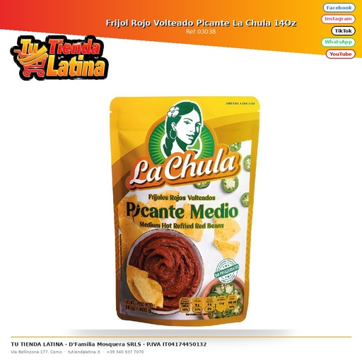 [03038] La Chula Spicy Flipped Red Bean 14Oz