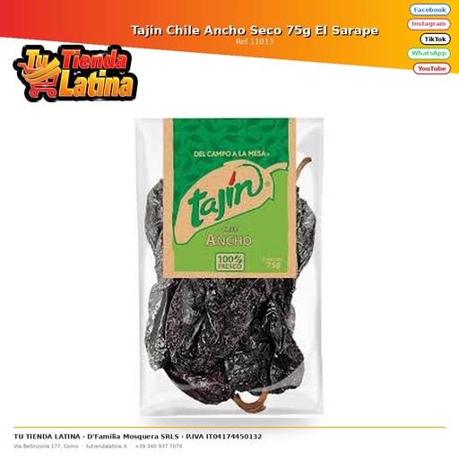 [11013] Tajin Chile Ancho Seco 75g El Sarape