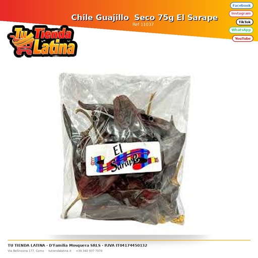[11037]  Chile Guajillo  Seco 75g El Sarape