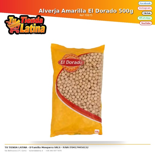 [70875] Alverja Amarilla El Dorado 500g