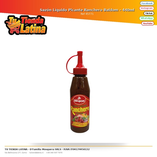 [45771] Sazón Líquido Picante Ranchero Baldom – 440ml