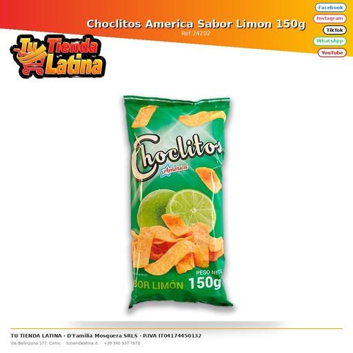 [24202] Choclitos America Lemon Flavor 150g