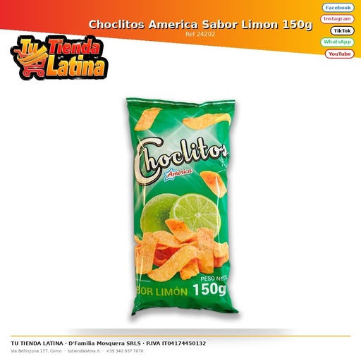 [24202] Choclitos America Sabor Limon 150g