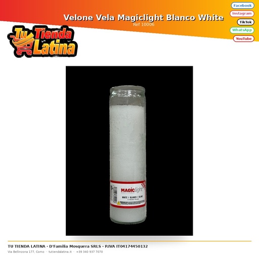 [10006] Velone Magiclight White Candle
