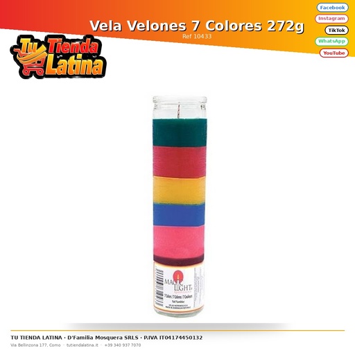 [10433] Vela Velones 7 Colores 272g