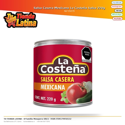 [05079] Homemade Mexican Sauce La Costeña Salsa 220g
