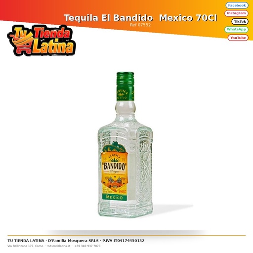 [07552] Tequila El Bandido  Mexico 70Cl
