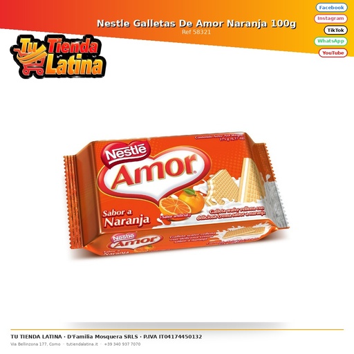 [58321] Nestlé Biscotti all'Amore all'Arancia 100g
