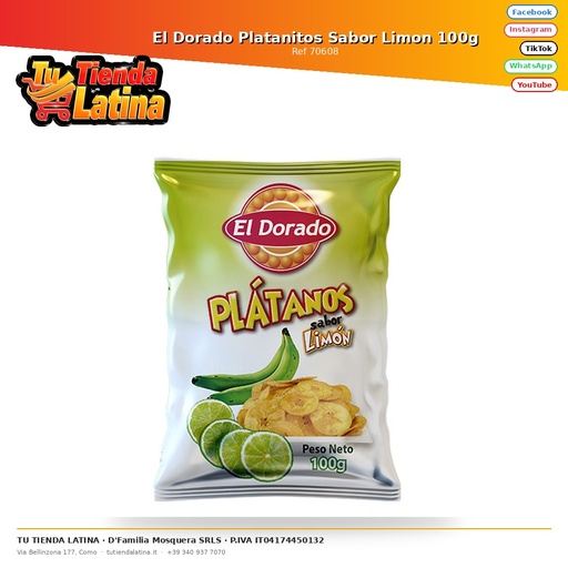 [70608] El Dorado Platanitos Sabor Limon 100g