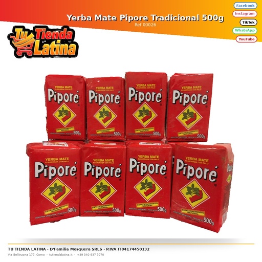 [00026] Yerba Mate Pipore Tradicional 500g