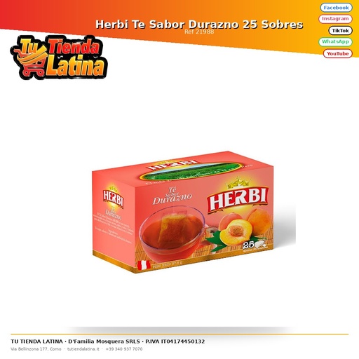 [21988] Herbi Te Sabor Durazno 25 Sobres