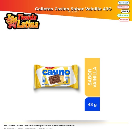 [52641] Biscotti del casinò al gusto vaniglia 43G