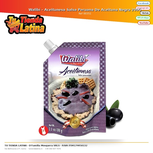 [00351] Walibí – Aceitunesa Salsa Peruana De Aceituna Negra 200G