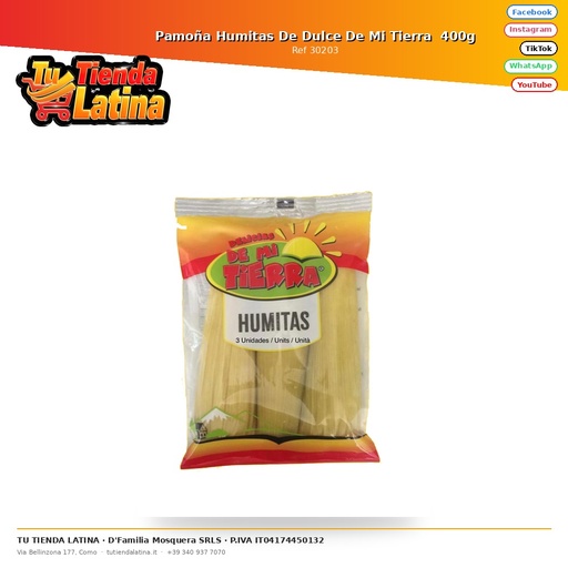 [30203] Pamoña Humitas De Dulce De Mi Tierra 400g
