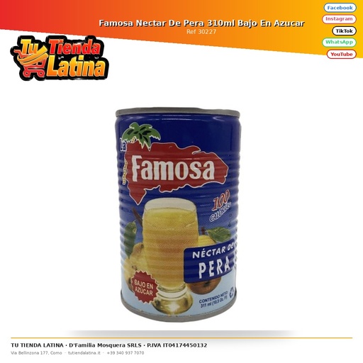 [30227] Famosa Nettare Di Pera 310ml A Basso Contenuto Di Zuccheri