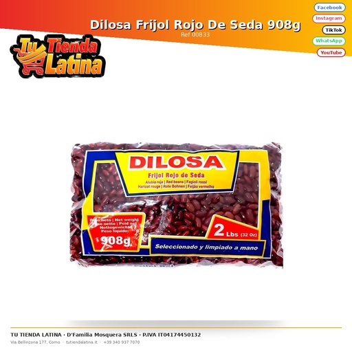 [00833] Dilosa Fagiolo Di Seta Rossa 908g