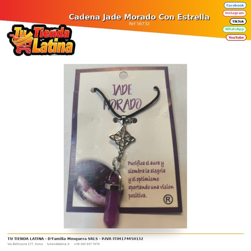 [56732] Cadena Jade Morado Con Estrella