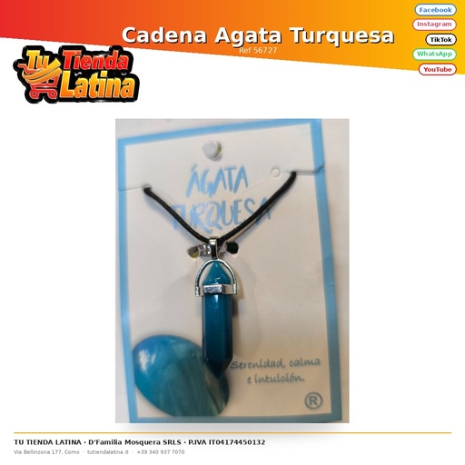 [56727] Cadena Agata Turquesa