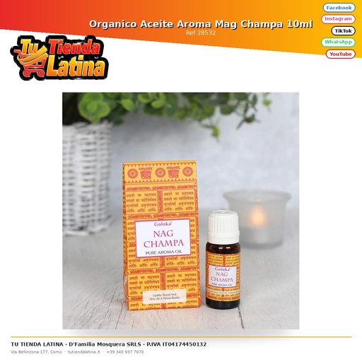 [28532] Organic Mag Champa Aroma Oil 10ml