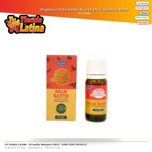 [30665] Organico Palo Santo Aceite De Fragancia 10ml