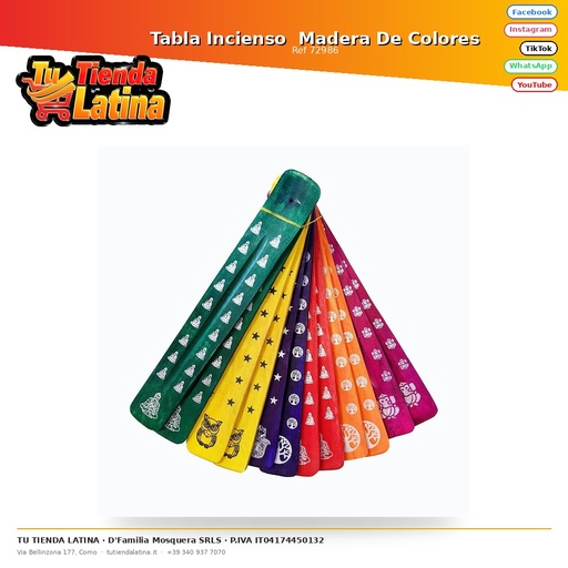 [72986] Tavolino per incenso in legno colorato