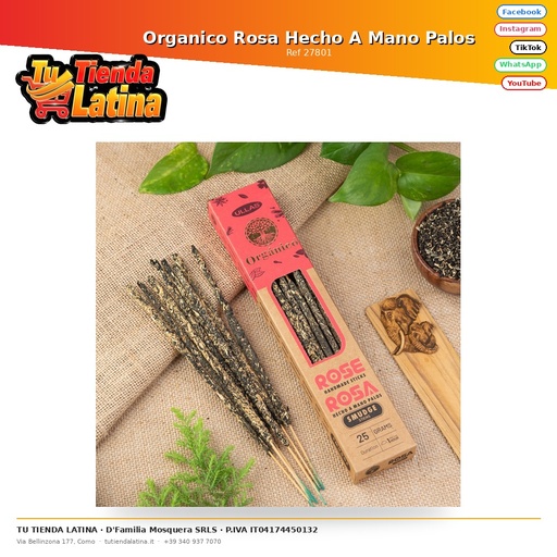 [27801] Organico Rosa Hecho A Mano Palos
