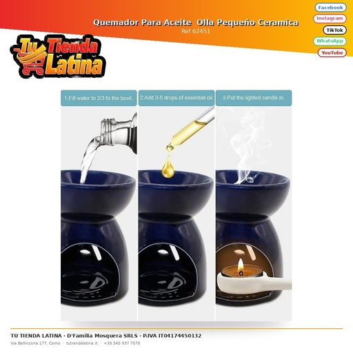 [62451] Small Ceramic Oil Burner Pot