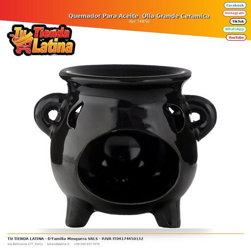 [74850] Quemador Para Aceite Olla Grande Ceramica