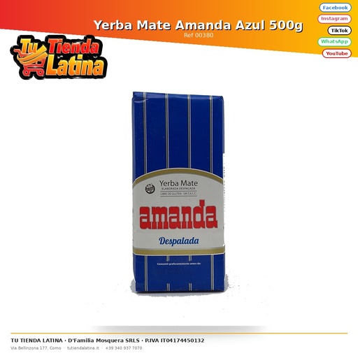 [00380] Yerba Mate Amanda Azul 500g