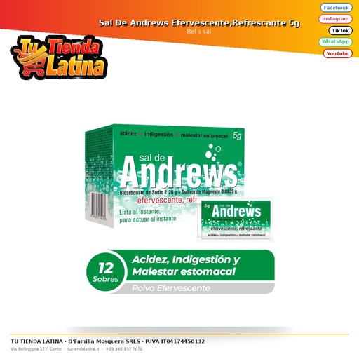 [s sal] Sal De Andrews Efervescente,Refrescante 5g