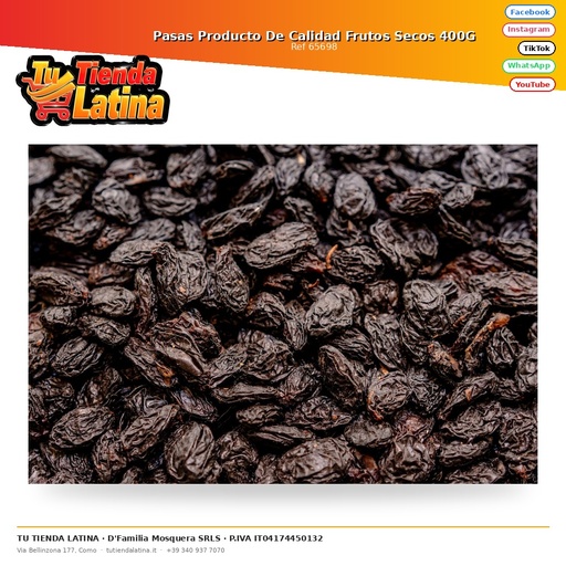 [65698] Pasas Producto De Calidad Frutos Secos 400G