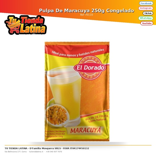 [70110] Pulpa De Maracuya 250g Congelado
