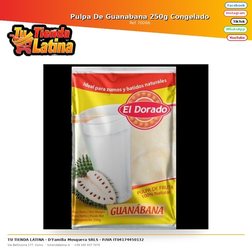 [70066] Pulpa De Guanabana 250g Congelado